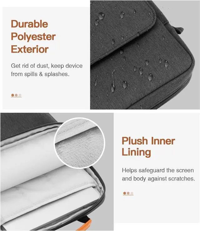 Alt view image 5 of 7 - BONAEVER 13.3-14 Inch Laptop Sleeve Bag Fits MacBook Pro 13" M2 2022/Pro M1 Pro/M1 Max 14.2 2021, MacBook Air 13.6" M2 2022, Tab S8 Ultra 14.6", Handle Carrying Case with Shoulder Strap, Indigo Black