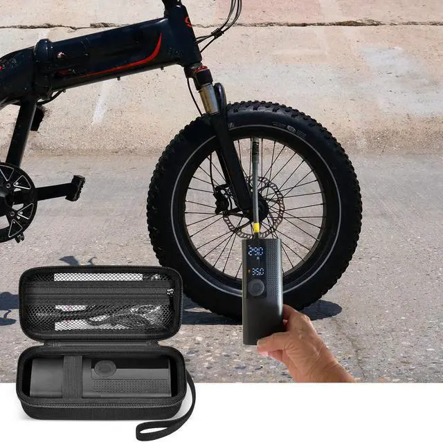 Alt view image 3 of 7 - BONAEVER Case Compatible with Portable Air Pump, 120 PSI Air Compressor, Car Tire Inflator Storage Bag for USB Cable, Air House, Connector and Accessories (Box Only)-Black+Black Zipper