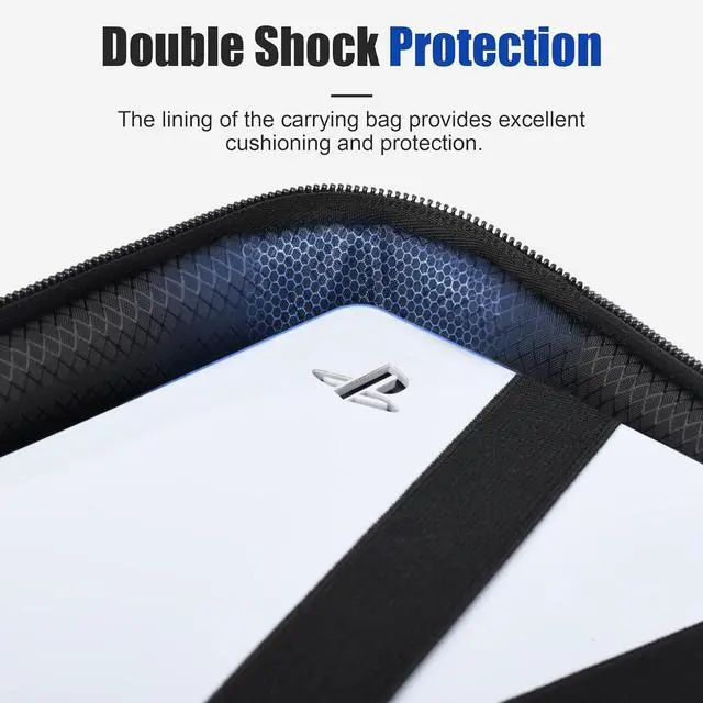 Alt view image 3 of 7 - BONAEVER Carrying Case for PS5 Slim, Travel Case for PlayStation 5 Slim Protective, Large Capacity Storage Bag Compatible with PS5 Slim