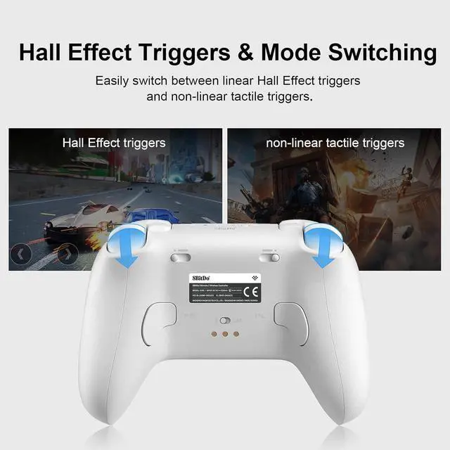 Alt view image 5 of 7 - 8BitDo Ultimate 2 Wireless Controller for Windows PC, Apple, Steam & Android, Gaming Controller with TMR Joysticks, Hall/Tactile Triggers, Motion Control, RGB Fire Ring, 1000Hz Polling Rate