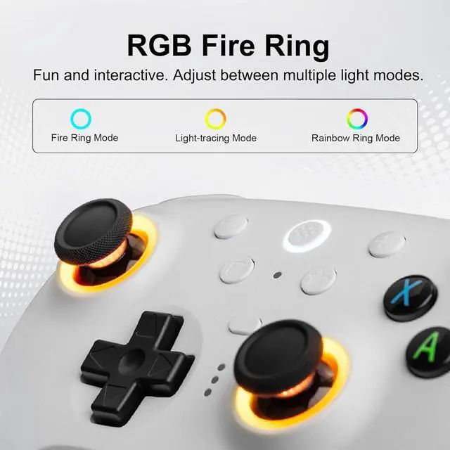 Alt view image 4 of 7 - 8BitDo Ultimate 2 Wireless Controller for Windows PC, Apple, Steam & Android, Gaming Controller with TMR Joysticks, Hall/Tactile Triggers, Motion Control, RGB Fire Ring, 1000Hz Polling Rate