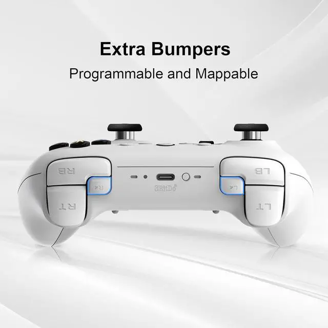 Alt view image 6 of 7 - 8BitDo Ultimate 2 Wireless Controller for Windows PC, Apple, Steam & Android, Gaming Controller with TMR Joysticks, Hall/Tactile Triggers, Motion Control, RGB Fire Ring, 1000Hz Polling Rate