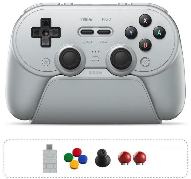 Main image of 8Bitdo Pro 3 Bluetooth Controller for Switch/Switch 2 - TMR Joysticks, Swappable ABXY Buttons, Pro Back Buttons, Charging Dock, Hall Effect Triggers, Windows/Apple/Android