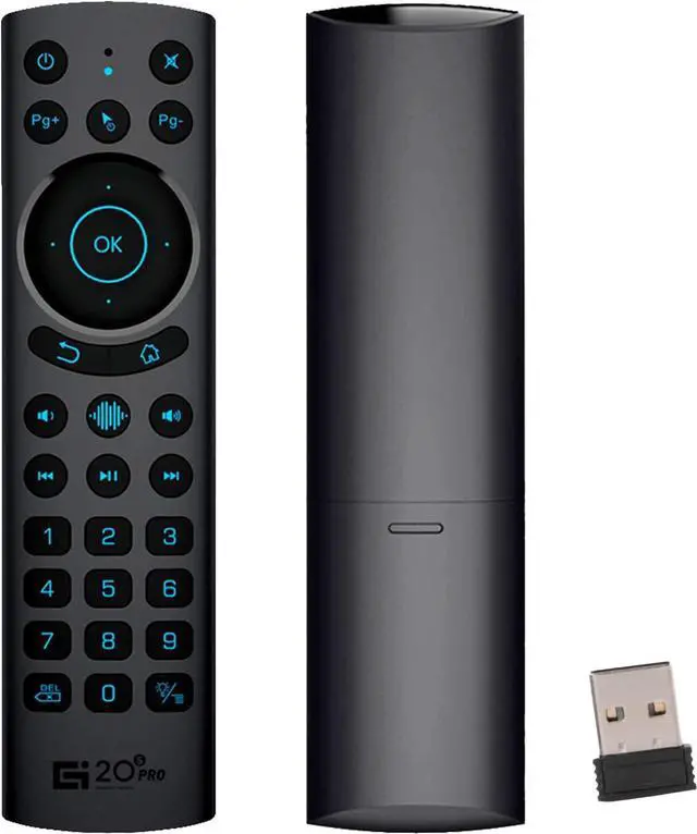 Main image of Bluetooth Voice Remote Control,USB Wireless Voice Control Sensing Backlit Air Remote Mouse with IR Learning for PC,Projector,Smart TV,Android TV Box