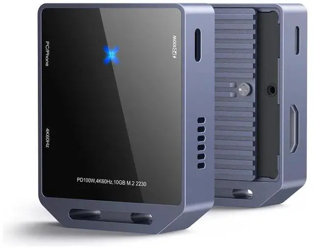 Main image of M.2 NVMe 2230 SSD Enclosure for 10Gbps Small External Drive Case with HDMI(4K60Hz) & PD100W Function Supports ProRes Recording Built-in Cooling Fan