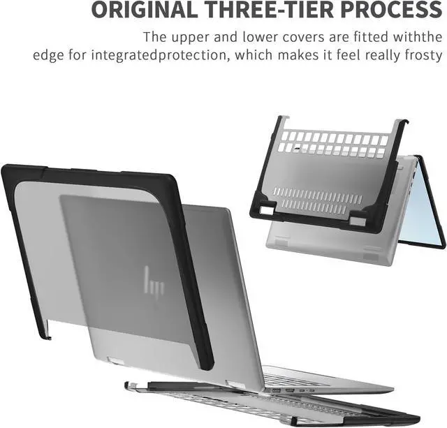 Alt view image 4 of 7 - BONAEVER Protective Case for 14" HP Envy X360 2-in-1 2K Touch-Screen Laptop 2024 Release- Shockproof Design Matte Finish Durable Cover with TPU Edges Scratch-Resistant Stylish
