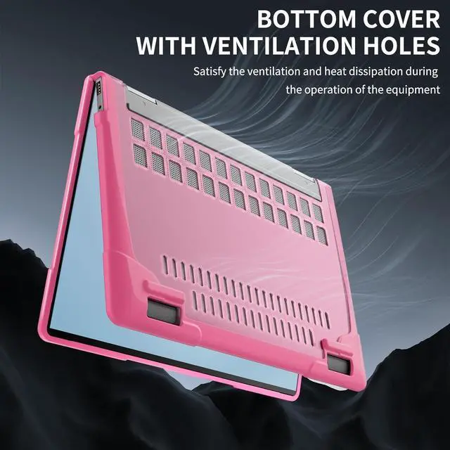 Alt view image 5 of 7 - BONAEVER Protective Case for 14" HP Envy X360 2-in-1 2K Touch-Screen Laptop 2024 Release- Shockproof Design Matte Finish Durable Cover with TPU Edges Scratch-Resistant Stylish Rose Red