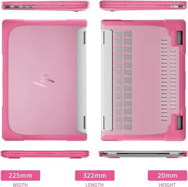 Alt view image 6 of 7 - BONAEVER Protective Case for 14" HP Envy X360 2-in-1 2K Touch-Screen Laptop 2024 Release- Shockproof Design Matte Finish Durable Cover with TPU Edges Scratch-Resistant Stylish Rose Red