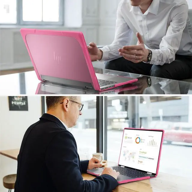 Alt view image 7 of 7 - BONAEVER Protective Case for 14" HP Envy X360 2-in-1 2K Touch-Screen Laptop 2024 Release- Shockproof Design Matte Finish Durable Cover with TPU Edges Scratch-Resistant Stylish Rose Red