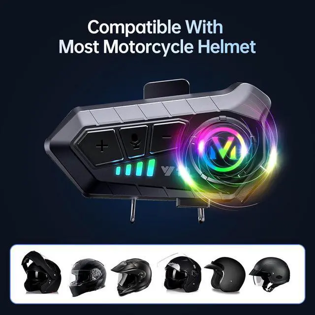Alt view image 5 of 7 - Motorcycle Bluetooth Headset Speaker Skiing Earphone Waterproof Bluetooth Helmet Headset with Noise Cancellation Ultra-Thin Wireless Bluetooth Headphones for All Helmets