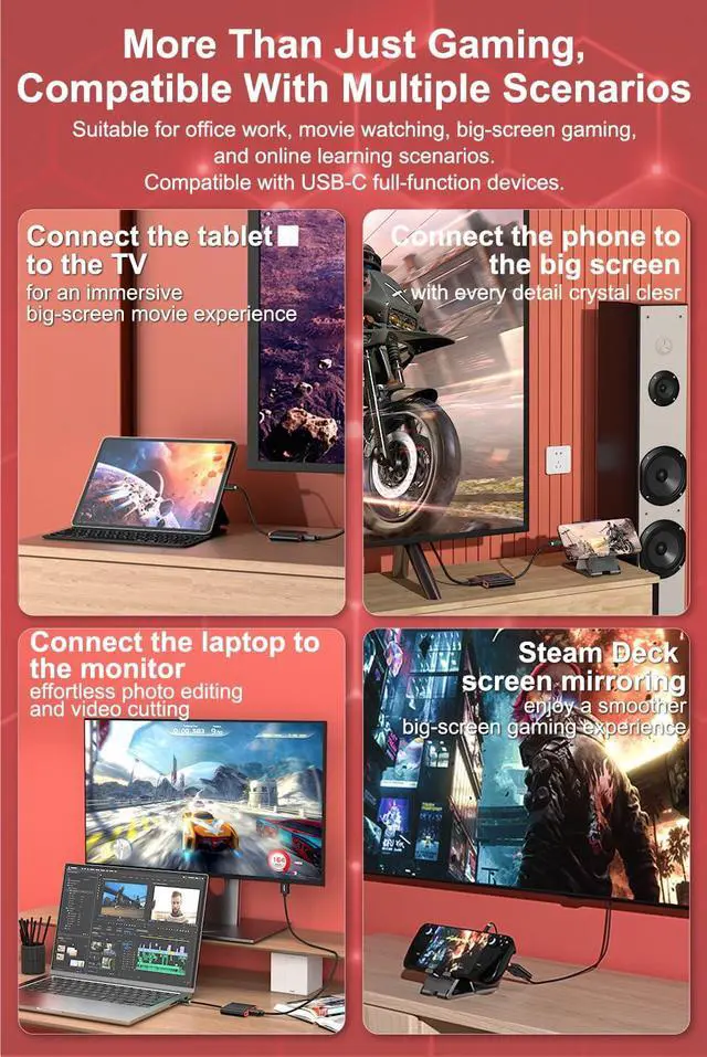 Alt view image 7 of 7 - Switch 2 Dock for Nintendo Switch 2 (2025), Switch 2 TV Adapter Support 4K/60Hz HDMI 2.0A Adapter, PD100W USB 3.0 Port, Compatible with Switch 2/Switch/OLED