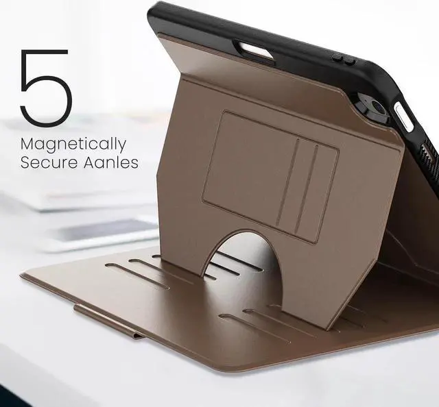 Alt view image 2 of 7 - Case For iPad Air 8th 7th 6th Generation 11 inch M4 M3 M2 2026 2025 2024, Smart Magnetic Auto Sleep Shockproof Cover with Multi-Angles Stand, Pen Holder, Card Slot Brown
