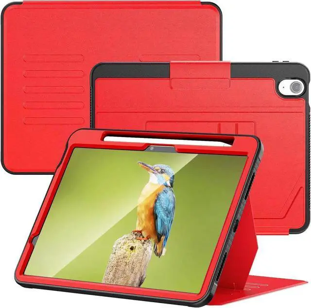 Alt view image 5 of 7 - Case For iPad Air 8th 7th 6th Generation 11 inch M4 M3 M2 2026 2025 2024, Smart Magnetic Auto Sleep Shockproof Cover with Multi-Angles Stand, Pen Holder, Card Slot Red