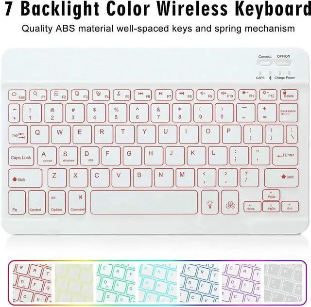 Alt view image 6 of 7 - Keyboard Case for iPad Air 11 Inch M4 2026/M3 2025/M2 2024, iPad Air 5th/4th Gen 10.9 inch 2022/2020, iPad Pro 11 inch 4th 3rd 2nd 1st Gen 2022/2021/2020/2018 with Backlits Pencil Holder Pink