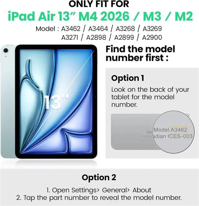 Alt view image 2 of 7 - Case for iPad Air 13 Inch M4 2026 / M3 2025 / M2 2024 with Pencil Holder Heavy Duty Rugged Protective Cover with Kickstand Stylus Pen Blue