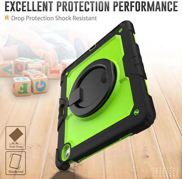 Alt view image 2 of 7 - BONAEVER Case for iPad Air 13 inch M4 2026 / M3 2025 / M2 2024 with Built-in Screen Protector, 360° Rotating Stand, Pencil Holder, Adjustable Shoulder Strap, Pencil Holder Green