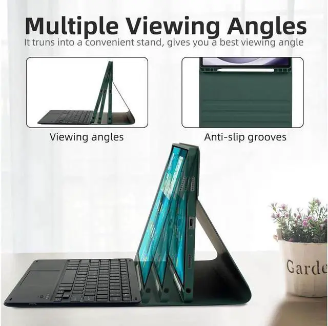 Alt view image 4 of 7 - Keyboard Case for iPad Air 13 Inch M4 2026 M3 2025 M2 2024, iPad Pro 12.9 6th 2022/5th 2021/4th 2020/3rd 2018 Gen, Detachable Bluetooth Keyboard with Trackpad 7 Colors RGB Backlit, Pencil Holder