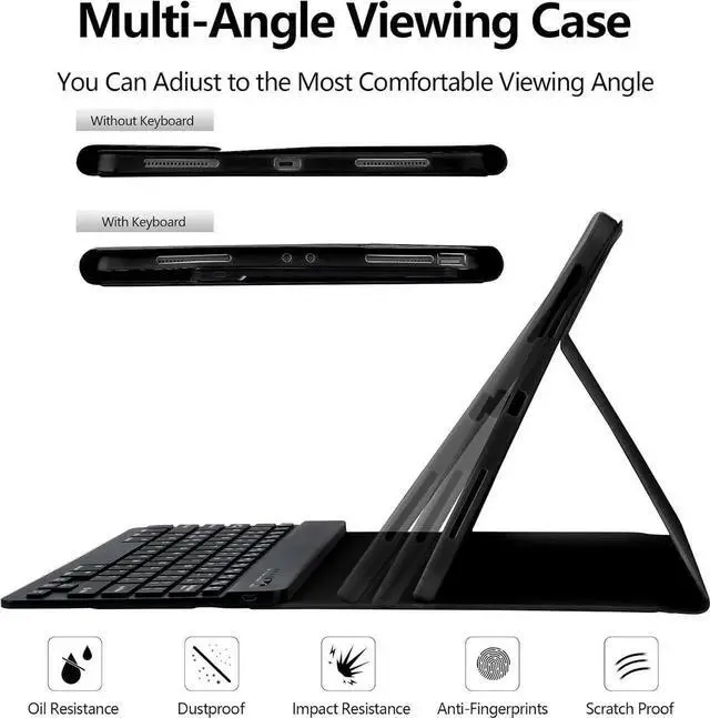 Alt view image 4 of 7 - Keyboard Case with Mouse for iPad Air 13 inch M4 M3 M2 2026 2025 2024 / iPad Pro 12.9 inch 6th 5th 4th 3rd Generation 2022 2021 2020 2018 - Wireless Detachable Keyboard- Pencil Holder