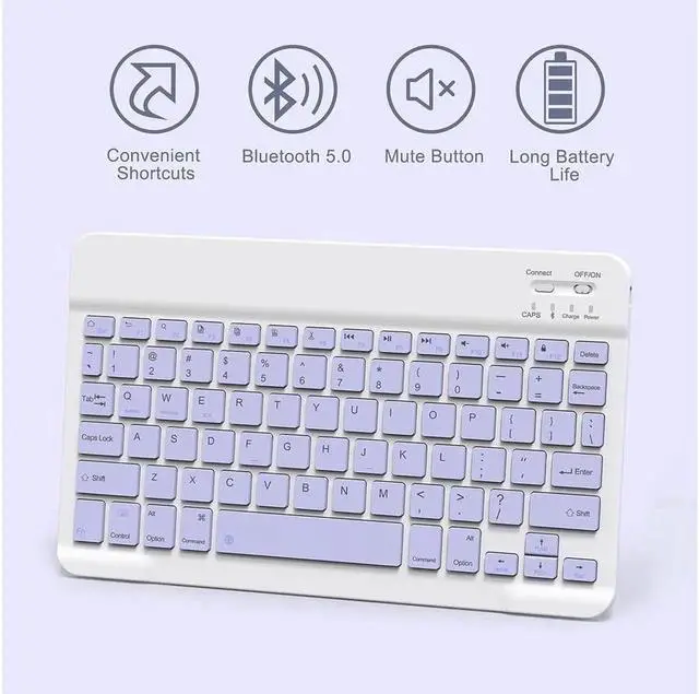 Alt view image 5 of 6 - Keyboard Case with Mouse for iPad Air 13 inch M4 M3 M2 2026 2025 2024 / iPad Pro 12.9 inch 6th 5th 4th 3rd Generation 2022 2021 2020 2018 - Wireless Detachable Keyboard- Pencil Holder Purple