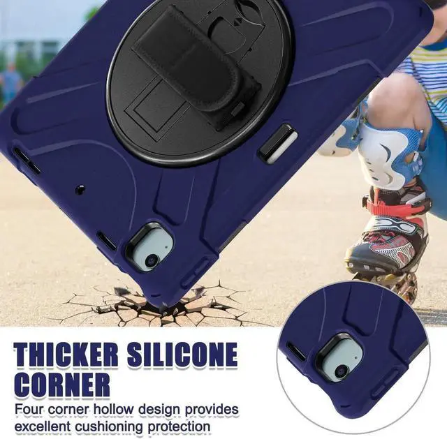 Alt view image 5 of 7 - Case for iPad Air 13 inch M4 2026 M3 2025 M2 2024 and iPad Pro 12.9 2022 - 2018 6th/5th/4th/3rd Gen with Built-in Screen Protector, 360° Rotating Stand, Adjustable Shoulder Strap, Pencil Holder