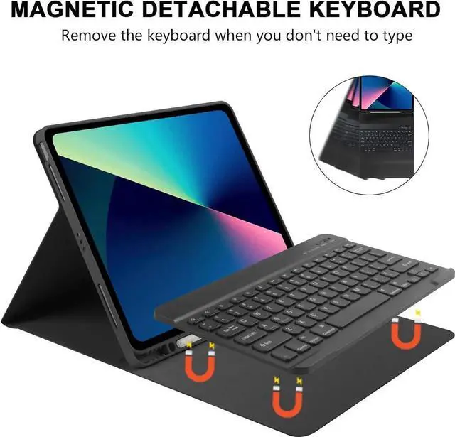 Alt view image 3 of 7 - BONAEVER Keyboard Case for iPad Air 13 inch M4 2026 M3 2025 M2 2024 Detachable Wireless Keyboard Case for iPad Pro 12.9 inch 6th 5th 4th 3rd Generation 2022 2021 2020 2018 with Pen holder