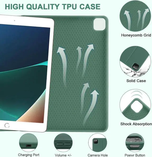 Alt view image 6 of 7 - BONAEVER Keyboard Case for iPad Air 13 inch M4 2026 M3 2025 M2 2024 Detachable Wireless Keyboard Case for iPad Pro 12.9 inch 6th 5th 4th 3rd Generation 2022 2021 2020 2018 with Pen holder Dark Green