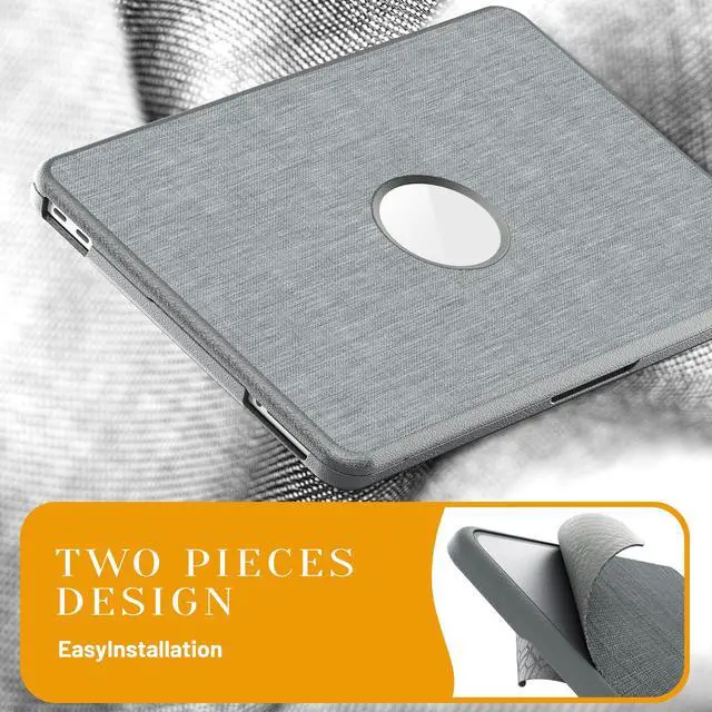 Alt view image 4 of 7 - BONAEVER Case for MacBook Neo 13 inch 2026 Model A3404 with A18 Pro Chip Hard Leather Cover with Keyboard Skin & Type C Adapter, Anti-Crack, Foldable Stand Grey