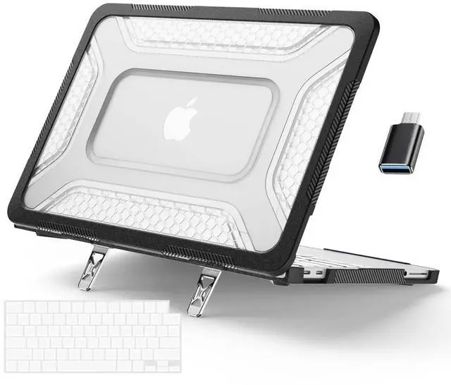 Main image of Case for MacBook Neo Case 13 inch 2026 Model A3404 with A18 Pro Chip, 2 in 1 Kit Shockproof Cover Heavy Duty TPU Bumper Hard Case with Foldable Metal Kickstand, Keyboard Skin & Type C Adapter