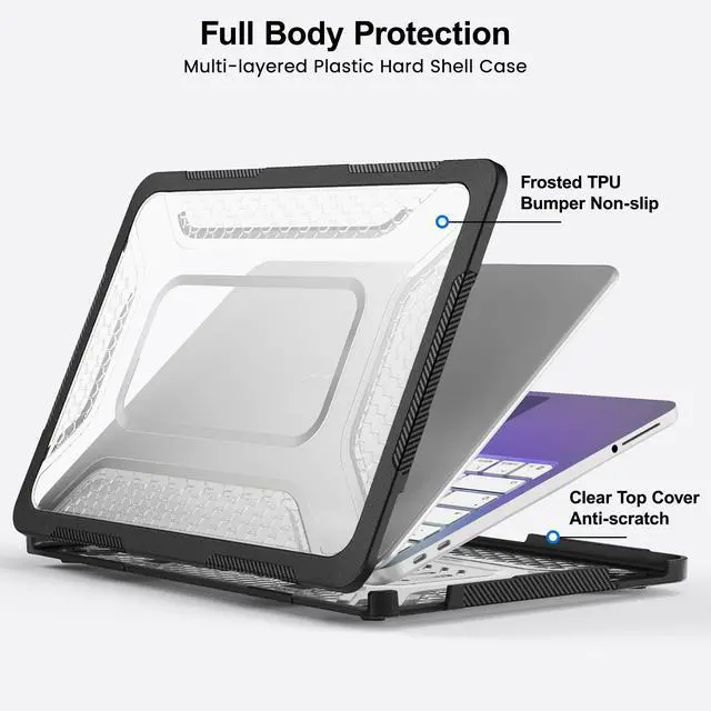 Alt view image 7 of 7 - Case for MacBook Neo Case 13 inch 2026 Model A3404 with A18 Pro Chip, 2 in 1 Kit Shockproof Cover Heavy Duty TPU Bumper Hard Case with Foldable Metal Kickstand, Keyboard Skin & Type C Adapter