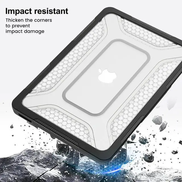 Alt view image 2 of 7 - Case for MacBook Neo Case 13 inch 2026 Model A3404 with A18 Pro Chip, 2 in 1 Kit Shockproof Cover Heavy Duty TPU Bumper Hard Case with Foldable Metal Kickstand, Keyboard Skin & Type C Adapter