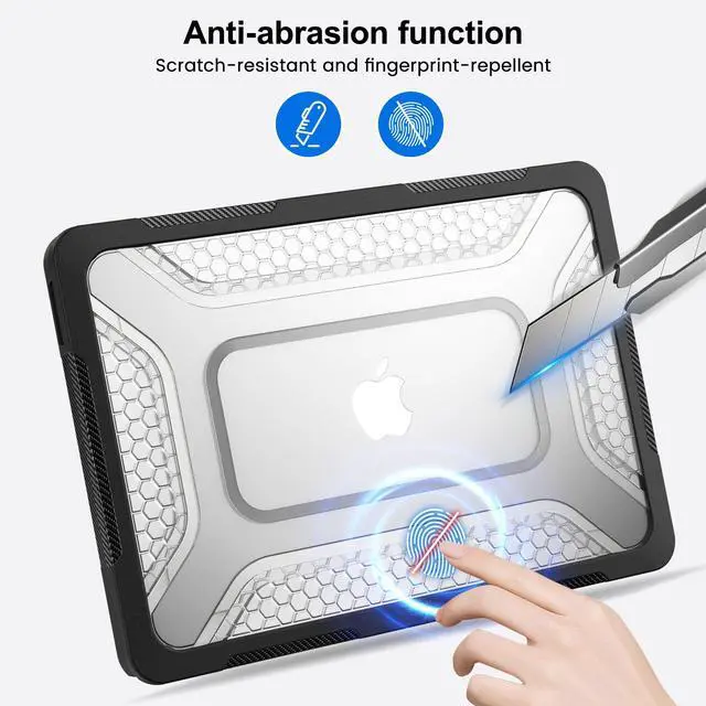 Alt view image 6 of 7 - Case for MacBook Neo Case 13 inch 2026 Model A3404 with A18 Pro Chip, 2 in 1 Kit Shockproof Cover Heavy Duty TPU Bumper Hard Case with Foldable Metal Kickstand, Keyboard Skin & Type C Adapter