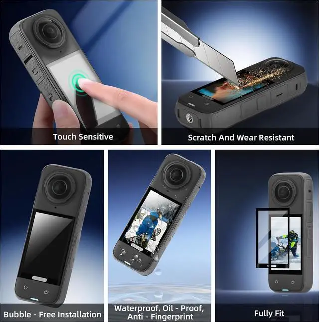 Alt view image 5 of 7 - Insta 360 X5 Utility Cage/Carrying Case (Frame + Lens Cap) Lens Guard/2 Pack Screen Protector Accessories Kit, Tempered Film Glass Metal Cover Portable Bag for Insta360 X5 Protective Bundle