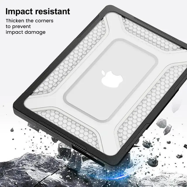 Alt view image 4 of 7 - Case for MacBook Pro 14 inch Case M5 M4 M3 M2 M1 2026-2021 A3427 A3426 A3434 A3112 A3185 A3401 A2918 A2992 A2779 A2442, Shockproof Cover with Foldable Metal Kickstand, Keyboard Skin & Screen Protector