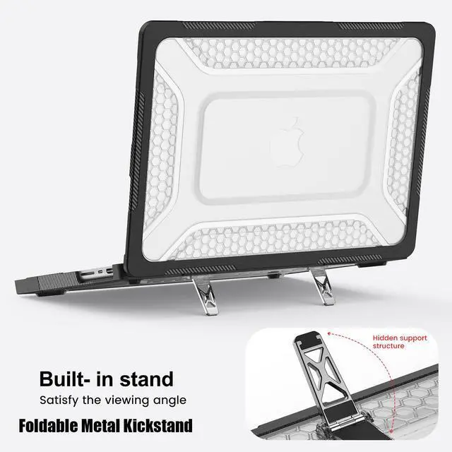 Alt view image 3 of 7 - Case for MacBook Pro 14 inch Case M5 M4 M3 M2 M1 2026-2021 A3427 A3426 A3434 A3112 A3185 A3401 A2918 A2992 A2779 A2442, Shockproof Cover with Foldable Metal Kickstand, Keyboard Skin & Screen Protector