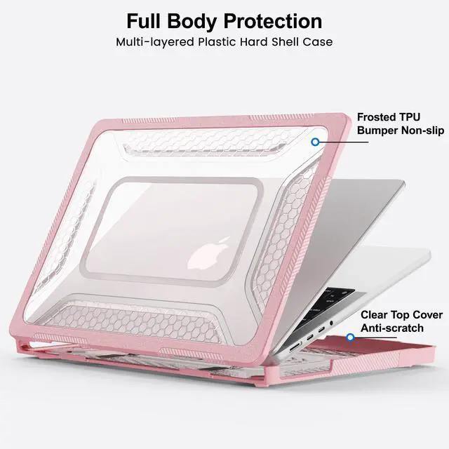 Alt view image 2 of 7 - Case for MacBook Pro 14 inch Case M5 M4 M3 M2 M1 2026-2021 A3427 A3426 A3434 A3112 A3185 A3401 A2918 A2992 A2779 A2442, Shockproof Cover with Foldable Metal Kickstand, Keyboard Skin & Screen Protector