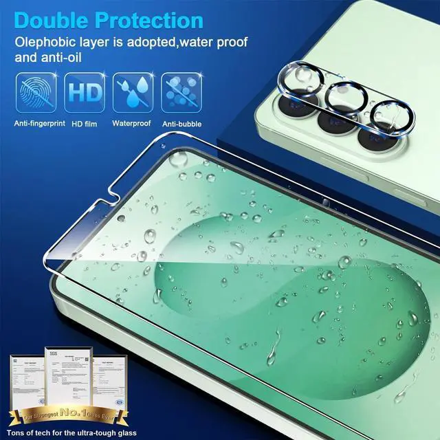 Alt view image 7 of 7 - 3 Pack for Samsung Galaxy S26 Screen Protector Tempered Glass + 3 Pack Camera Lens Protector, Military Grade Shatterproof, 9H Hardness, Fingerprint Unlock, HD Clear Case Friendly 6.3 Inch