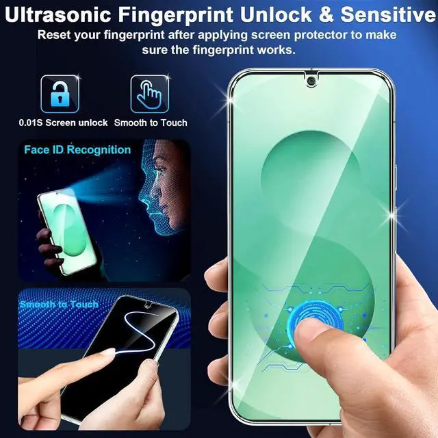 Alt view image 5 of 7 - 3 Pack for Samsung Galaxy S26 Screen Protector Tempered Glass + 3 Pack Camera Lens Protector, Military Grade Shatterproof, 9H Hardness, Fingerprint Unlock, HD Clear Case Friendly 6.3 Inch