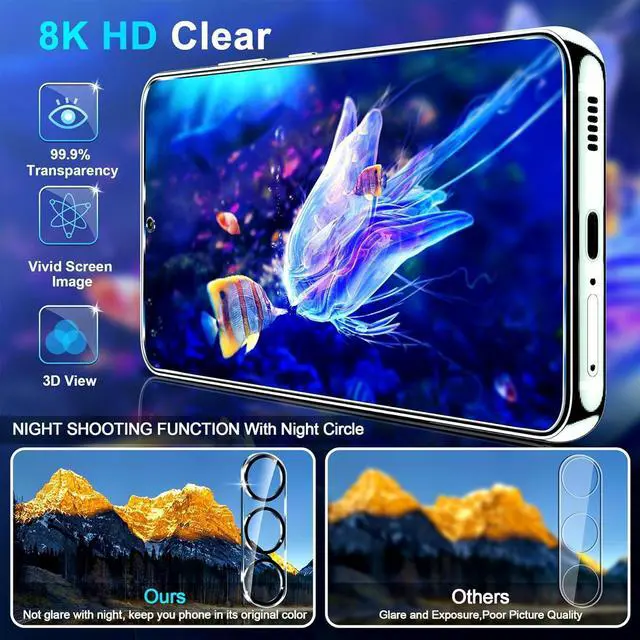 Alt view image 6 of 7 - 3 Pack for Samsung Galaxy S26 Plus Screen Protector Tempered Glass + 3 Pack Camera Lens Protector, Military Grade Shatterproof, 9H Hardness, Fingerprint Unlock, Case Friendly 6.7 Inch