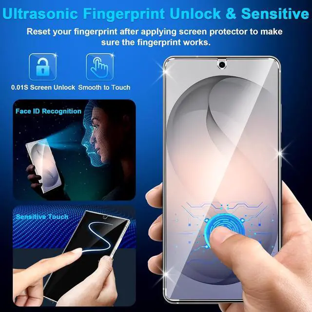 Alt view image 5 of 7 - 3 Pack for Samsung Galaxy S26 Ultra Screen Protector Tempered Glass + 3 Pack Camera Lens Protector, Military Grade Shatterproof, 9H Hardness, Fingerprint Unlock, Case Friendly 6.9 Inch