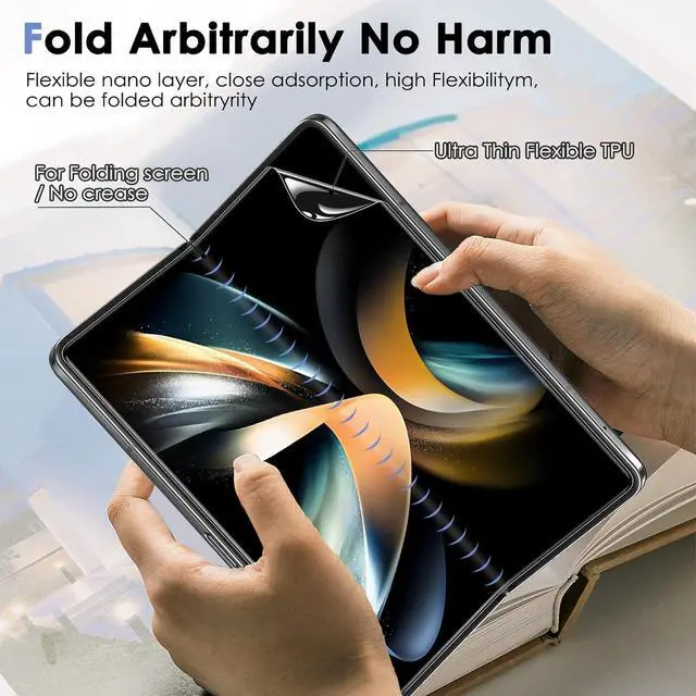 Alt view image 2 of 7 - [3+3+3 Pack Screen Protector Set for Samsung Galaxy Z Fold 4 - Including Inner Screen Flexible Film, Back Screen Tempered Glass Protector and 1 Set of Camera Lens Protector