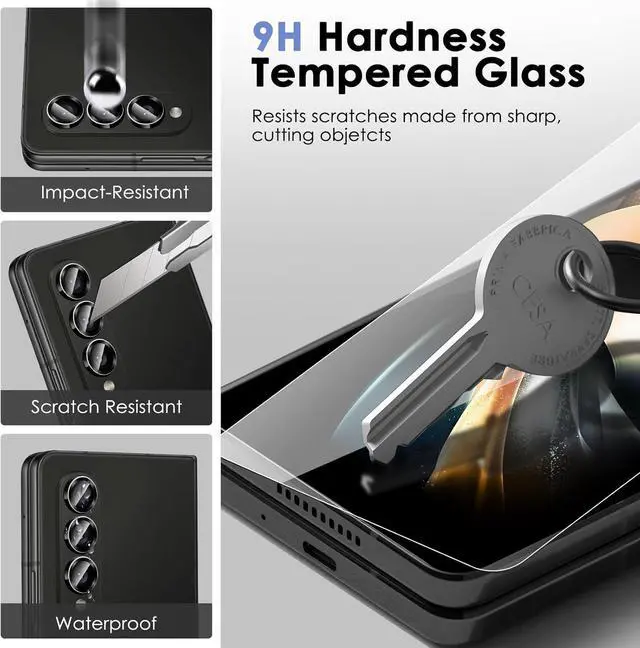 Alt view image 4 of 7 - [3+3+3 Pack Screen Protector Set for Samsung Galaxy Z Fold 4 - Including Inner Screen Flexible Film, Back Screen Tempered Glass Protector and 1 Set of Camera Lens Protector