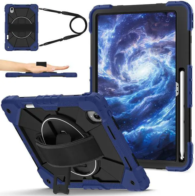 Main image of Protective Case for Lenovo Tab idea Pro Gen 2 13 inch with Pencil Holder Rotatable Stand Shoulder Strap, Shockproof Cover for Lenovo Tab idea Pro Gen 2 13" 2026 Navy Blue