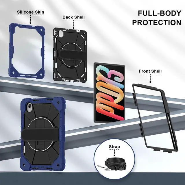 Alt view image 7 of 7 - Protective Case for Lenovo Tab idea Pro Gen 2 13 inch with Pencil Holder Rotatable Stand Shoulder Strap, Shockproof Cover for Lenovo Tab idea Pro Gen 2 13" 2026 Navy Blue