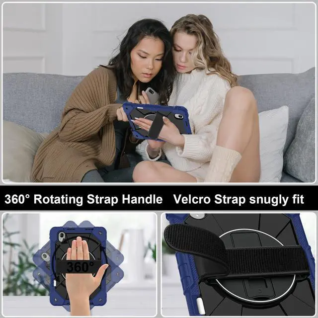 Alt view image 2 of 7 - Protective Case for Lenovo Tab idea Pro Gen 2 13 inch with Pencil Holder Rotatable Stand Shoulder Strap, Shockproof Cover for Lenovo Tab idea Pro Gen 2 13" 2026 Navy Blue
