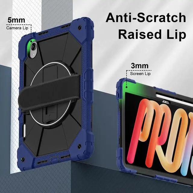 Alt view image 6 of 7 - Protective Case for Lenovo Tab idea Pro Gen 2 13 inch with Pencil Holder Rotatable Stand Shoulder Strap, Shockproof Cover for Lenovo Tab idea Pro Gen 2 13" 2026 Navy Blue