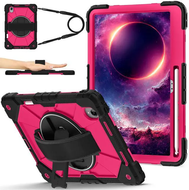 Main image of Protective Case for Lenovo Tab idea Pro Gen 2 13 inch with Pencil Holder Rotatable Stand Shoulder Strap, Shockproof Cover for Lenovo Tab idea Pro Gen 2 13" 2026 Rose Red