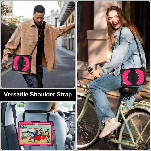 Alt view image 6 of 7 - Protective Case for Lenovo Tab idea Pro Gen 2 13 inch with Pencil Holder Rotatable Stand Shoulder Strap, Shockproof Cover for Lenovo Tab idea Pro Gen 2 13" 2026 Rose Red