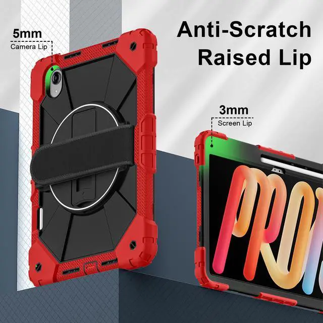Alt view image 6 of 7 - Protective Case for Lenovo Tab idea Pro Gen 2 13 inch with Pencil Holder Rotatable Stand Shoulder Strap, Shockproof Cover for Lenovo Tab idea Pro Gen 2 13" 2026 Red