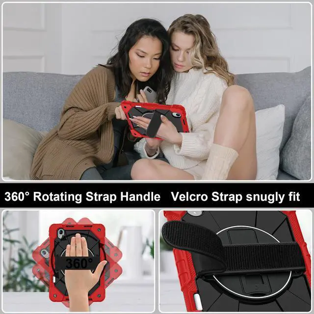 Alt view image 2 of 7 - Protective Case for Lenovo Tab idea Pro Gen 2 13 inch with Pencil Holder Rotatable Stand Shoulder Strap, Shockproof Cover for Lenovo Tab idea Pro Gen 2 13" 2026 Red