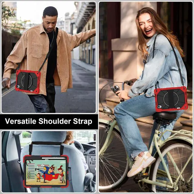 Alt view image 4 of 7 - Protective Case for Lenovo Tab idea Pro Gen 2 13 inch with Pencil Holder Rotatable Stand Shoulder Strap, Shockproof Cover for Lenovo Tab idea Pro Gen 2 13" 2026 Red